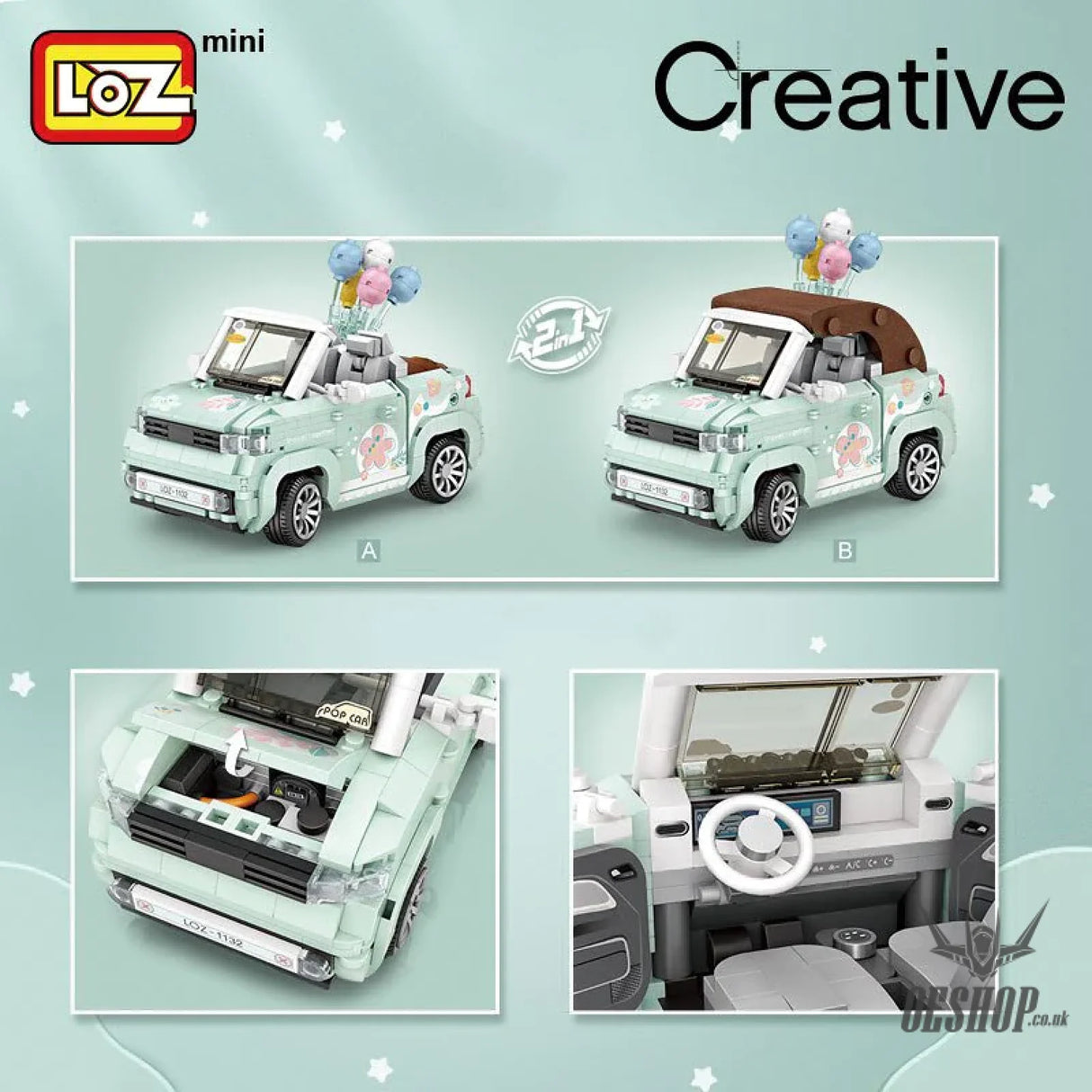 LOZ Mini Block 1132 MINI convertible 1/20 Scale - 779 Pcs Model Bricks Building Blocks Building Blocks