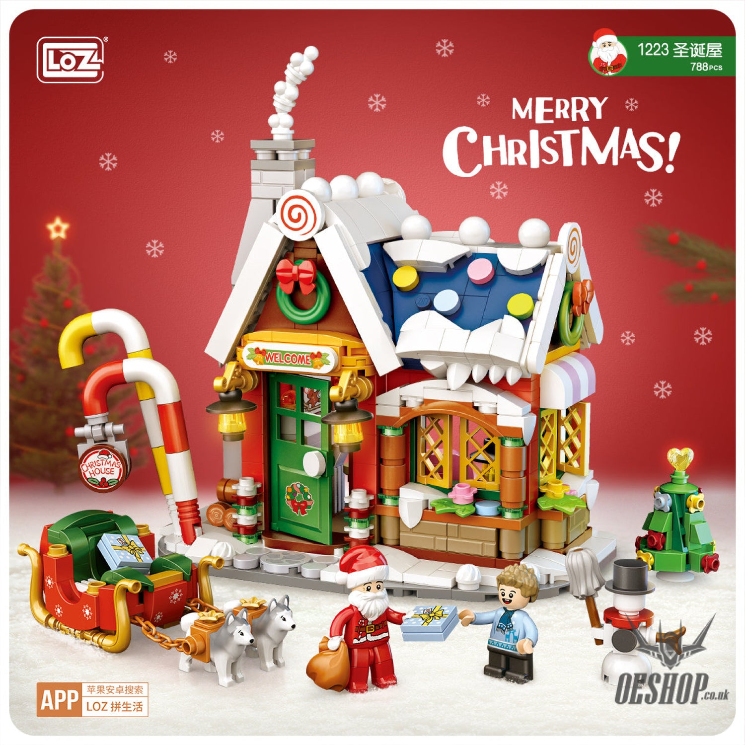 LOZ Mini Block 1223 Christmas House - 788 Pcs Model Bricks Building Blocks Building Blocks