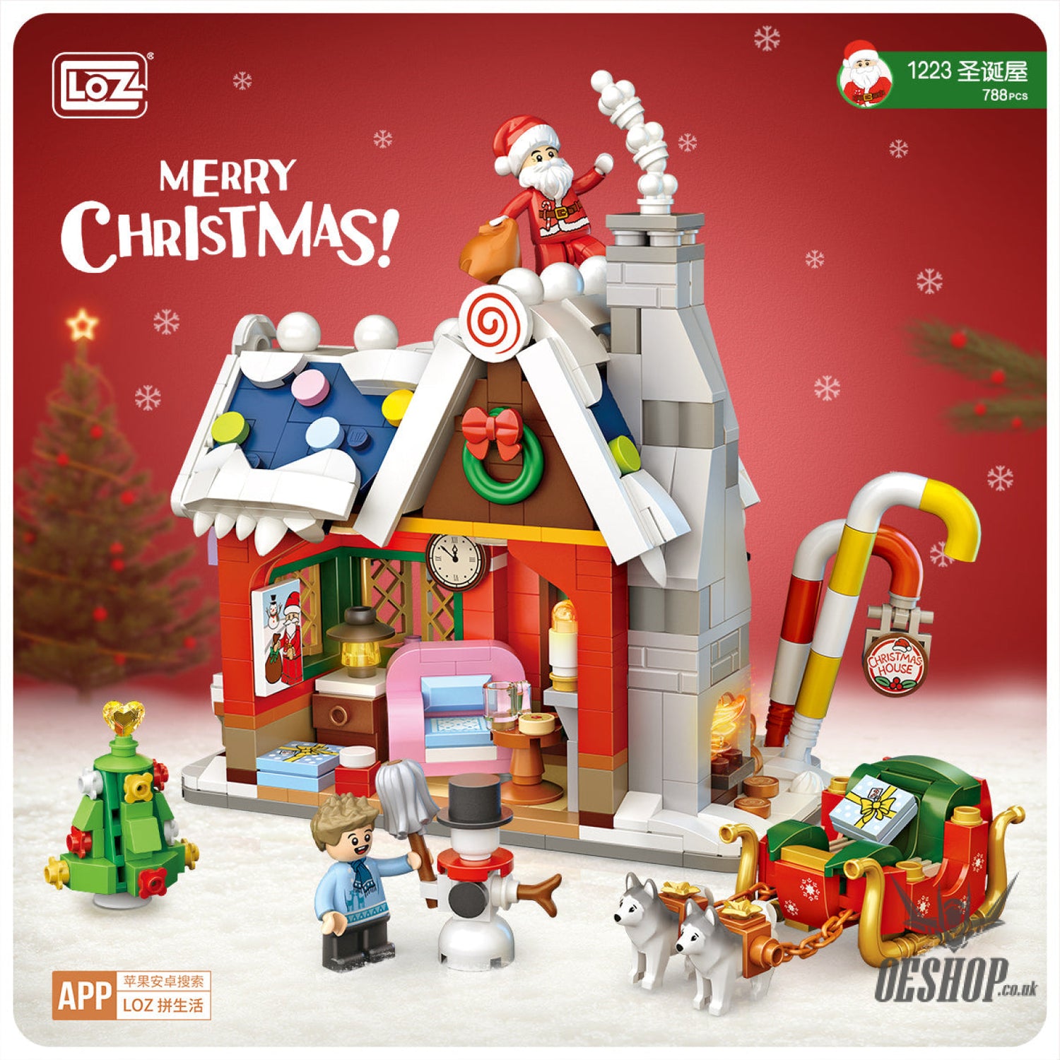LOZ Mini Block 1223 Christmas House - 788 Pcs Model Bricks Building Blocks Building Blocks