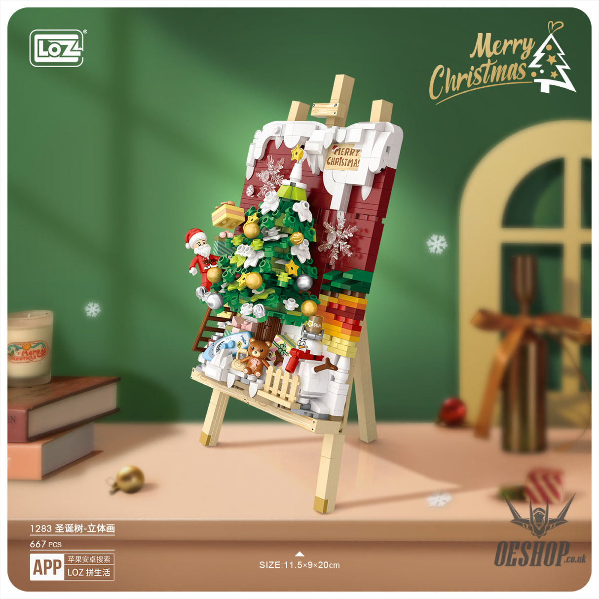 LOZ Mini Block 1283 christmas tree - 667 Pcs Model Bricks Building Blocks Building Blocks