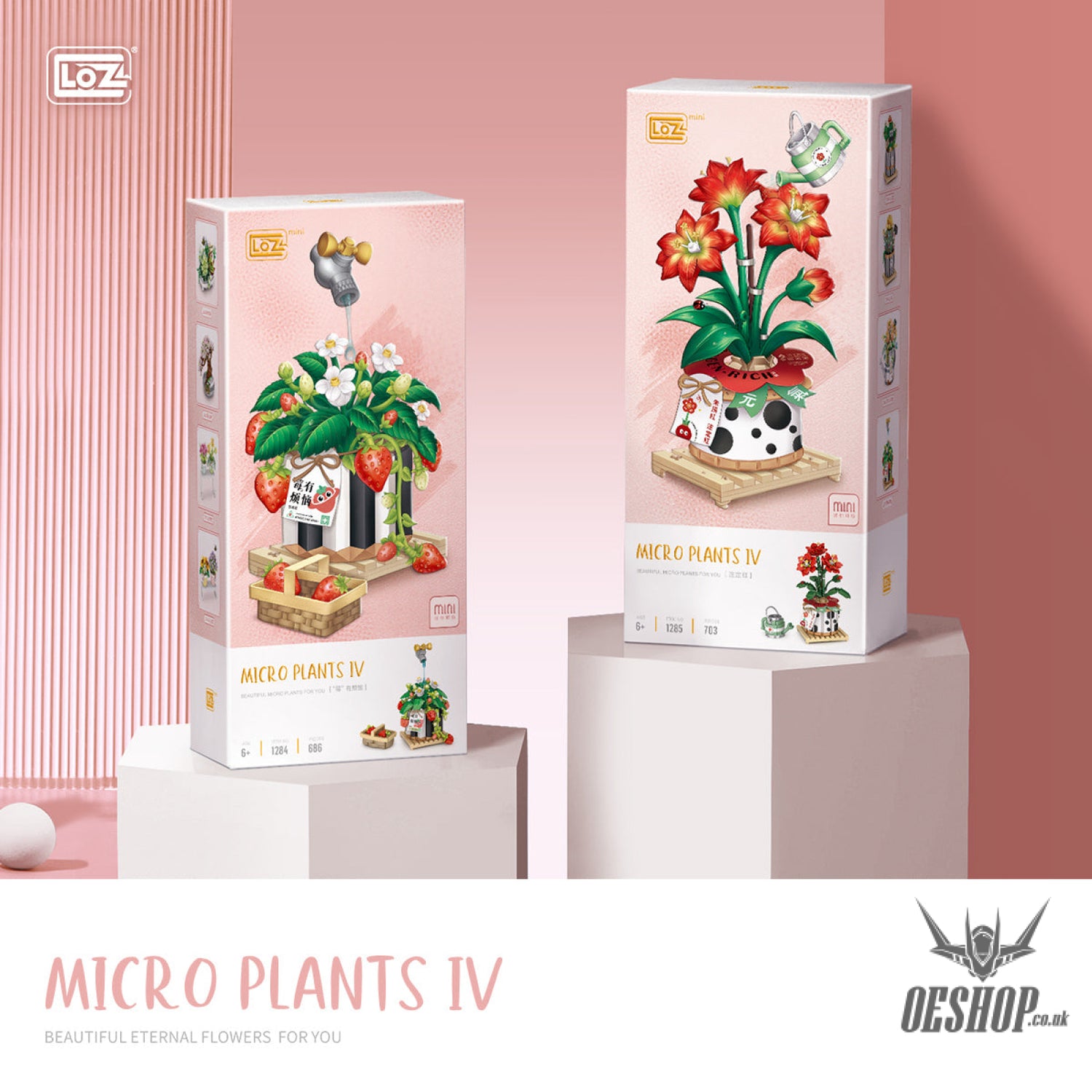 LOZ Mini Block 1284 Eternal flower Strawberry Plant - 686 Pcs Model Bricks Building Blocks Building Blocks