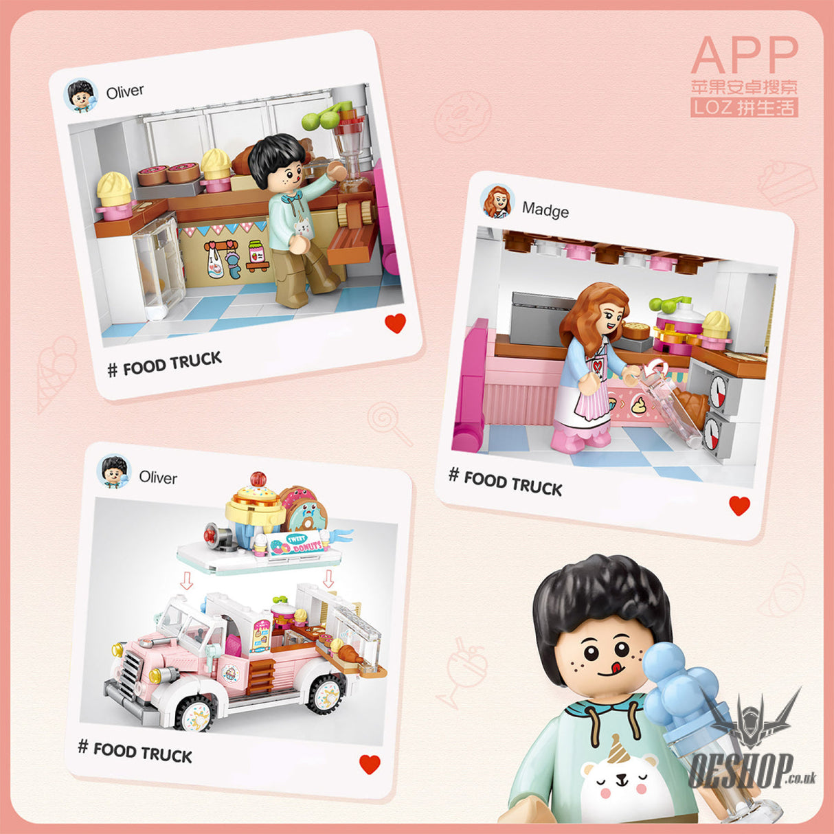 LOZ Mini Block 1738 Dessert truck - 582 Pcs Model Bricks Building Blocks Building Blocks