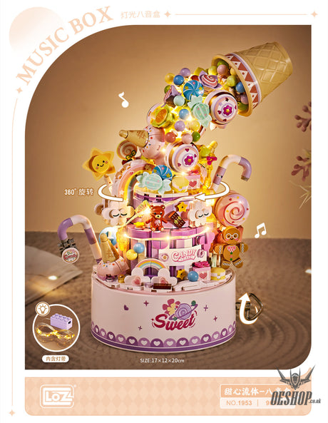 LOZ Mini Block 1953 Sweet Fluid music box (with button cell) - 909 Pcs Model Bricks Building Blocks Building Blocks