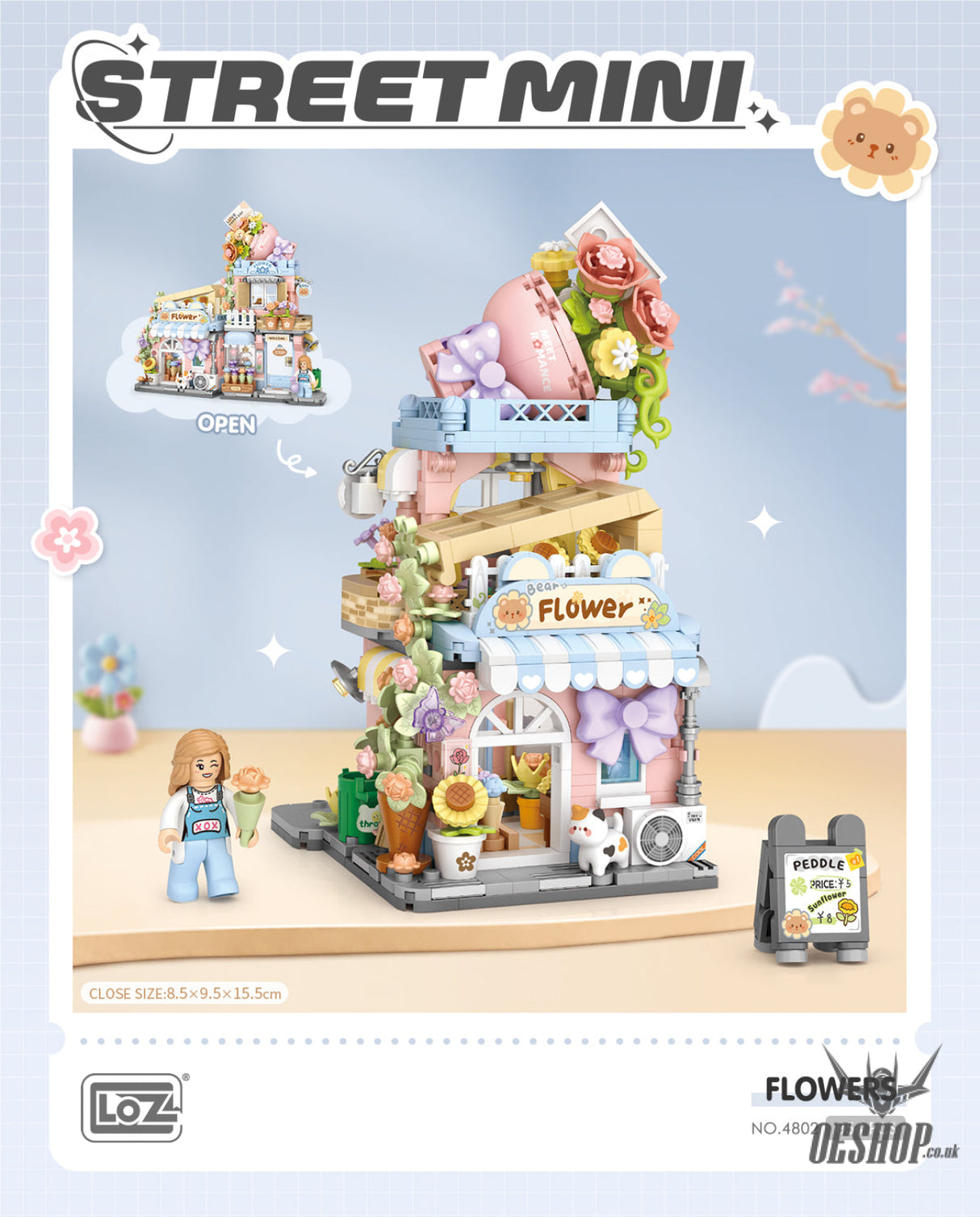 LOZ Mini Block 4802 Flower shop - 654 Pcs Model Bricks Building Blocks Building Blocks