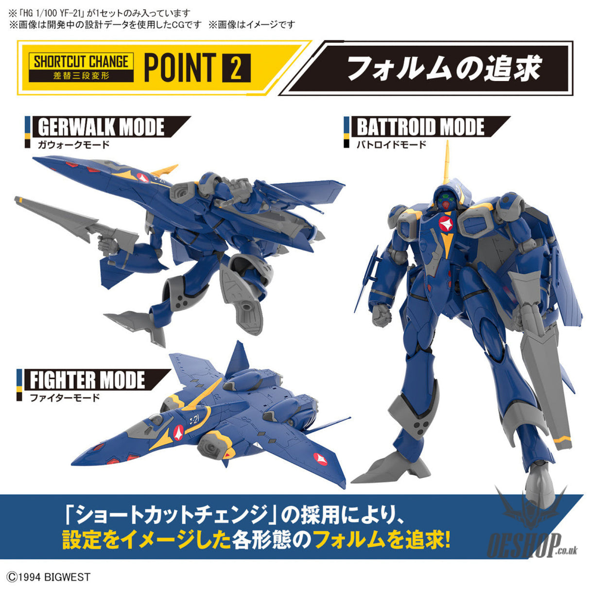 Macross 1/100 HG YF-21 (Macross) Scale Model Kits