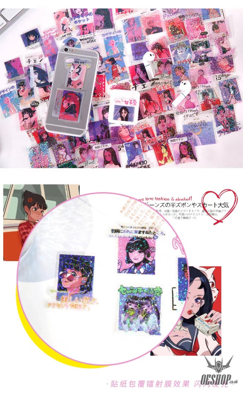 Moore Harajuku Girl Stickers (40 pieces) Sticker