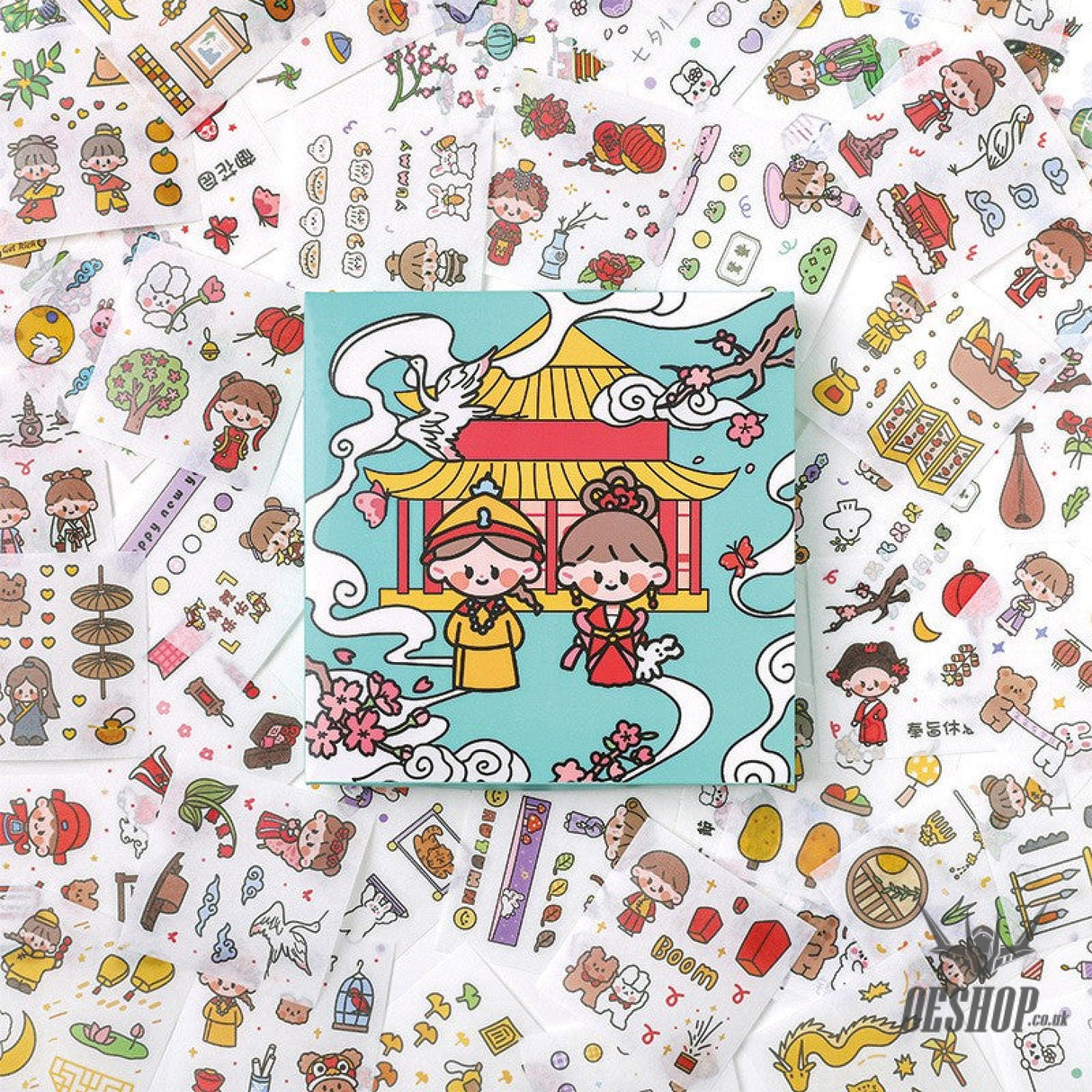 Paper Dyeing Sticker Gift Box Ancient Chinese style 100 sheets Washi Paper no repeated OEShop 8.99 OEShop