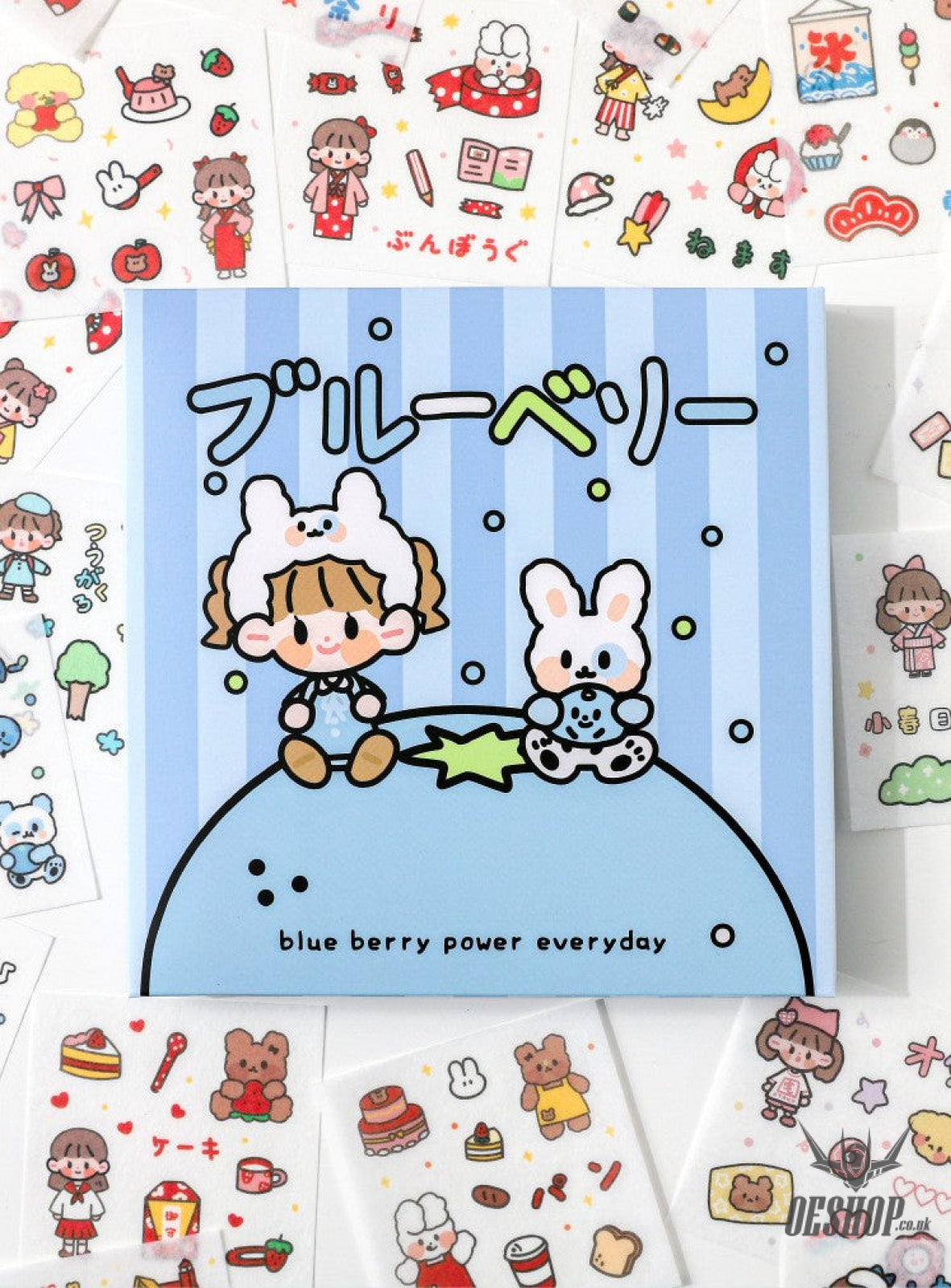 Paper Dyeing Sticker Gift Box Blue Berry Power Everyday 100 sheets Washi Paper no repeated OEShop 8.99 OEShop