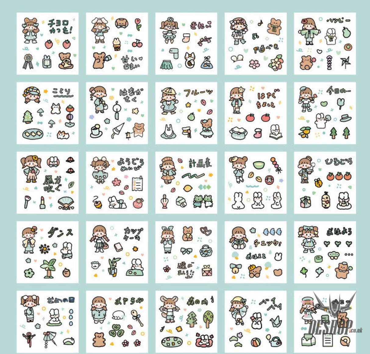 Paper Dyeing Sticker Gift Box Blue Berry Power Everyday 100 sheets Washi Paper no repeated OEShop 8.99 OEShop