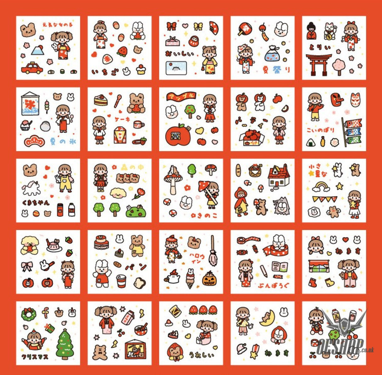 Paper Dyeing Sticker Gift Box Blue Berry Power Everyday 100 sheets Washi Paper no repeated OEShop 8.99 OEShop