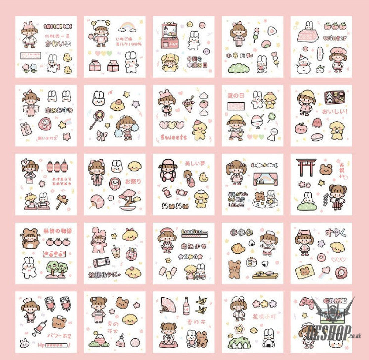 Paper Dyeing Sticker Gift Box Blue Berry Power Everyday 100 sheets Washi Paper no repeated OEShop 8.99 OEShop