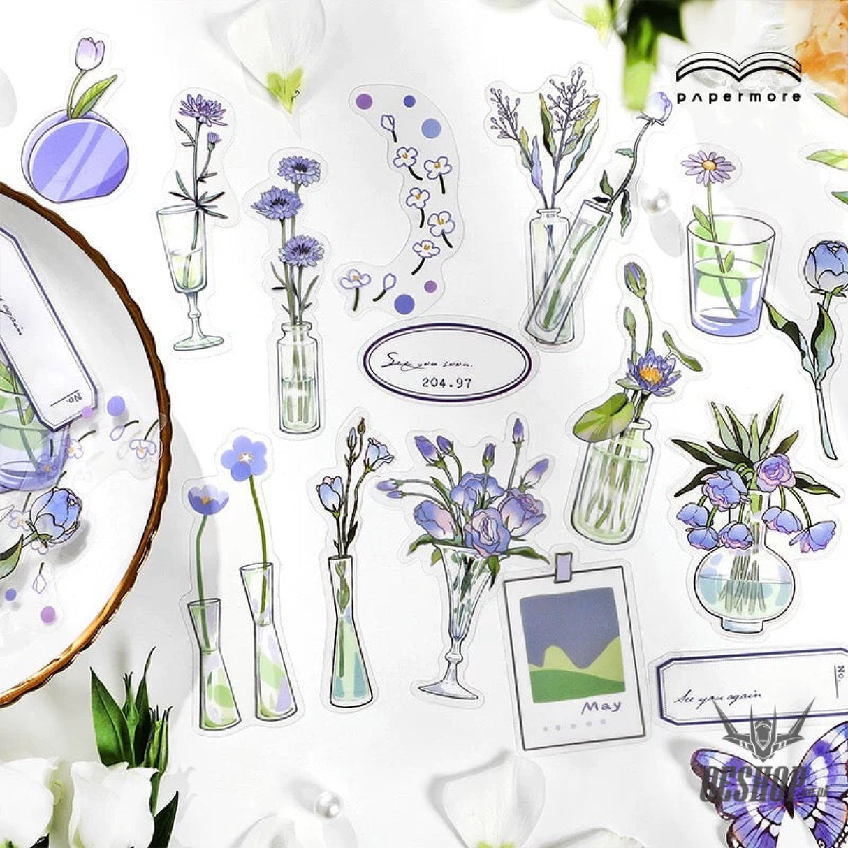 Papermore Botanical Silhouette Stickers (40 pieces) Sticker