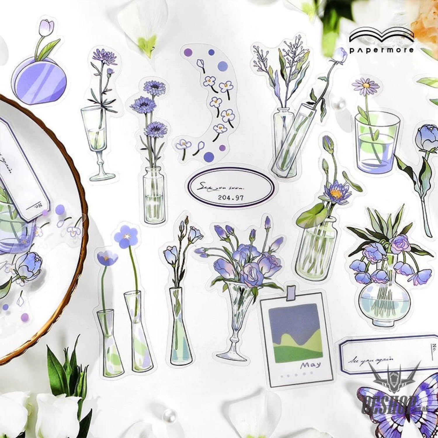 Papermore Botanical Silhouette Stickers (40 pieces) Sticker