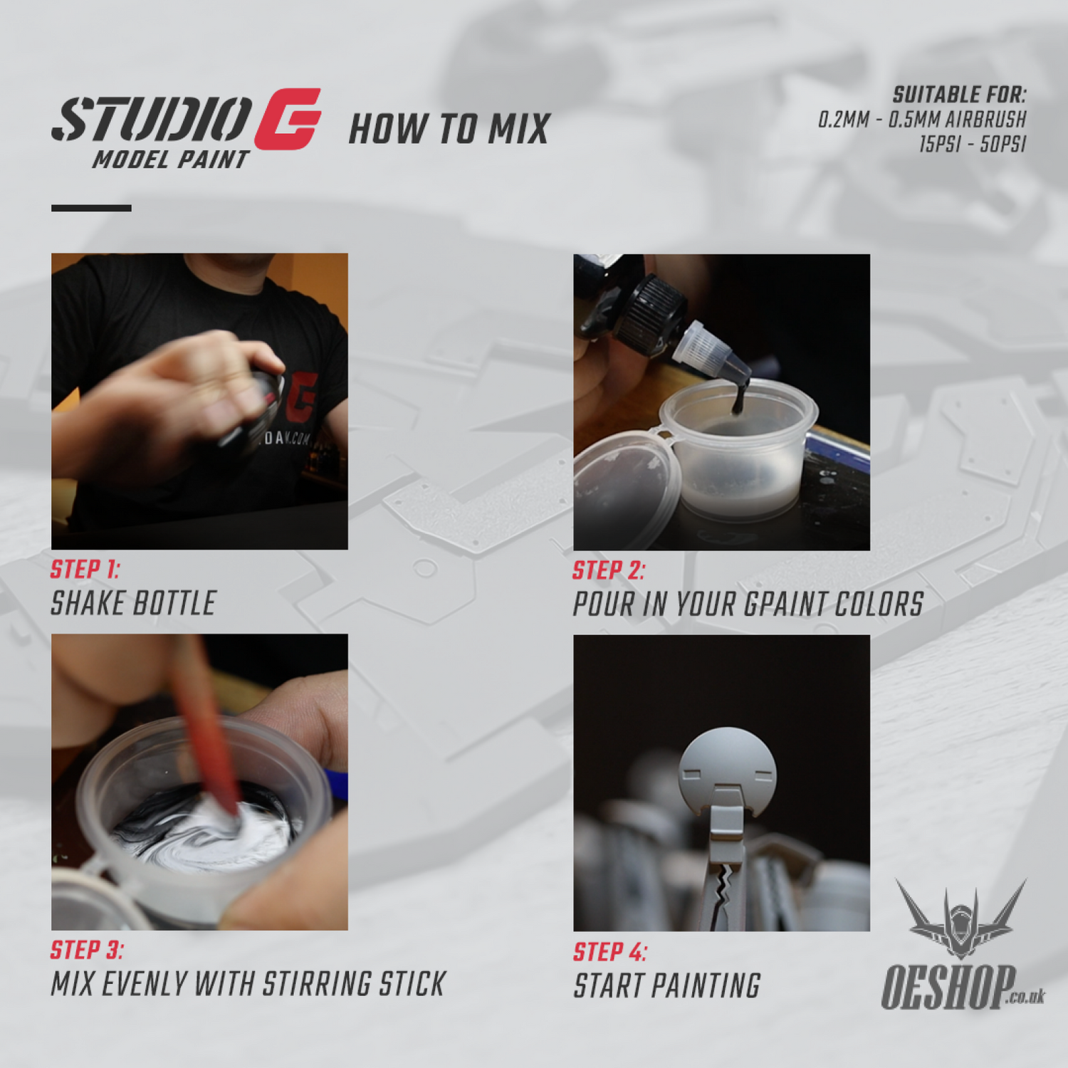 StudioG Model Paint Ultimate Starter Set (All 8 Colours) V2 Painting Consumables