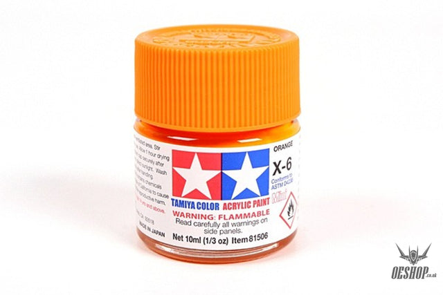 TAMIYA 81506 ACRYLIC MINI X-6 ORANGE 10ml Tamiya 1.85 OEShop