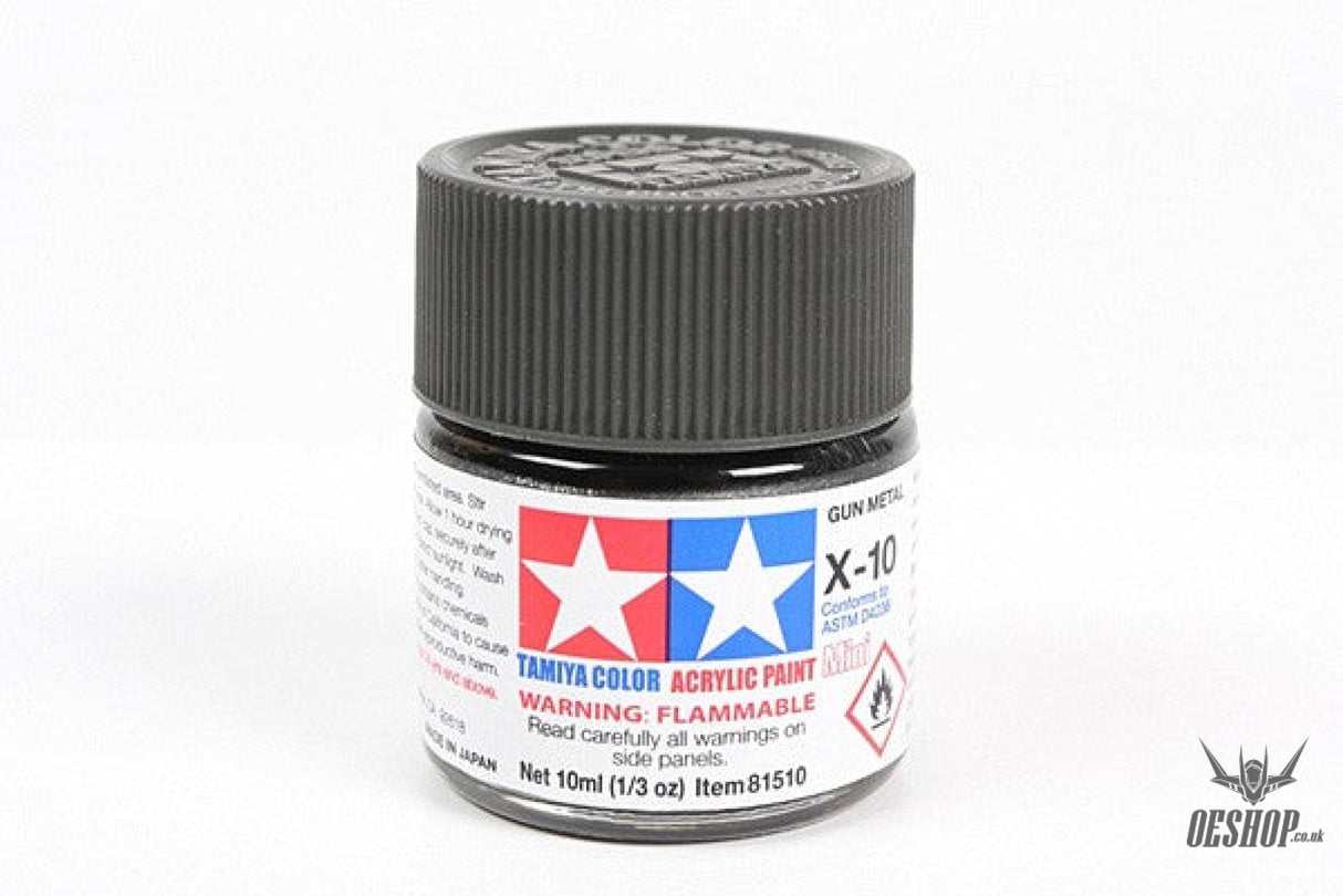 TAMIYA 81510 ACRYLIC MINI X-10 GUN METAL10ml Tamiya 1.85 OEShop