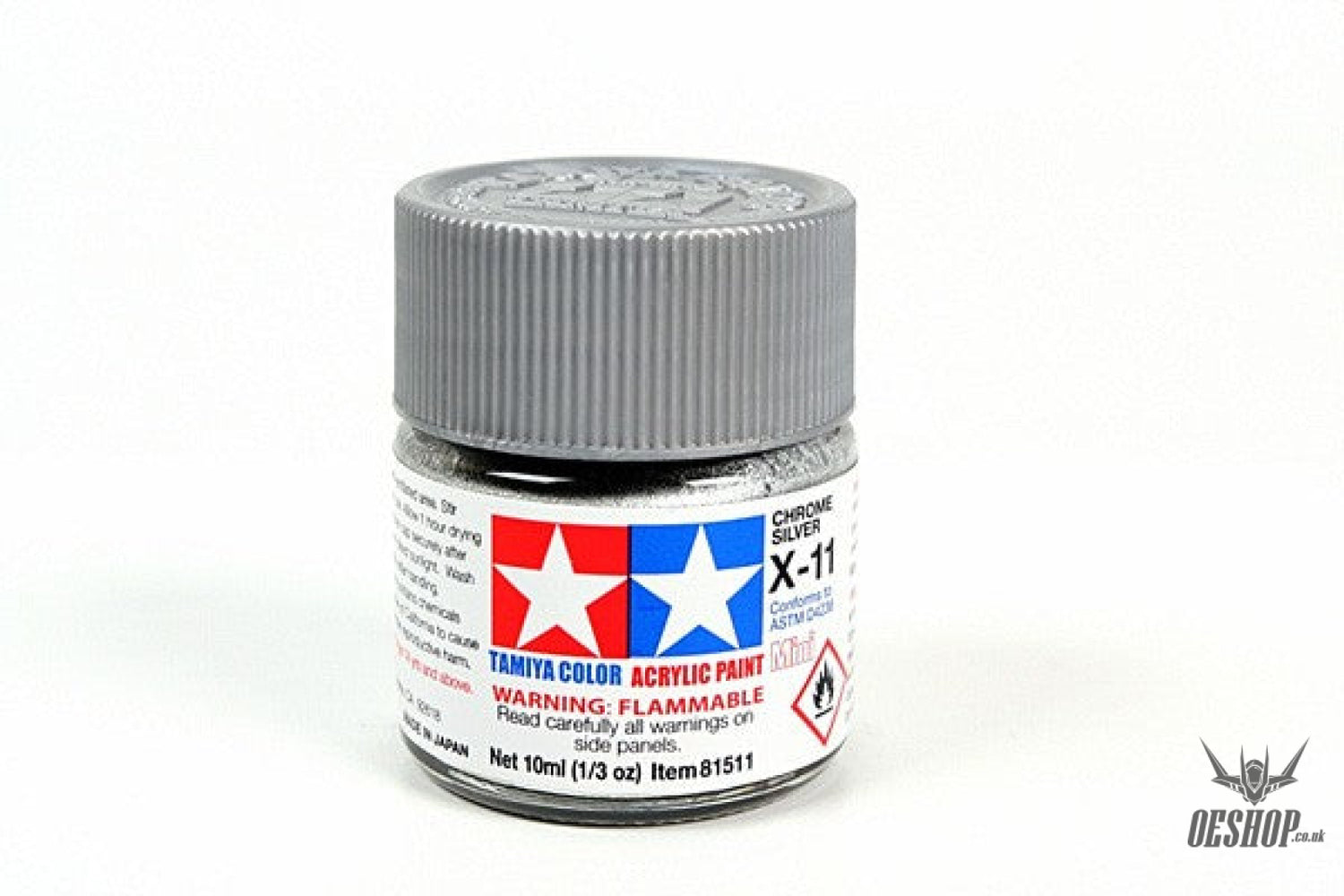 TAMIYA 81511 ACRYLIC MINI X-11 CHROME SILVER 10ml Tamiya 1.85 OEShop