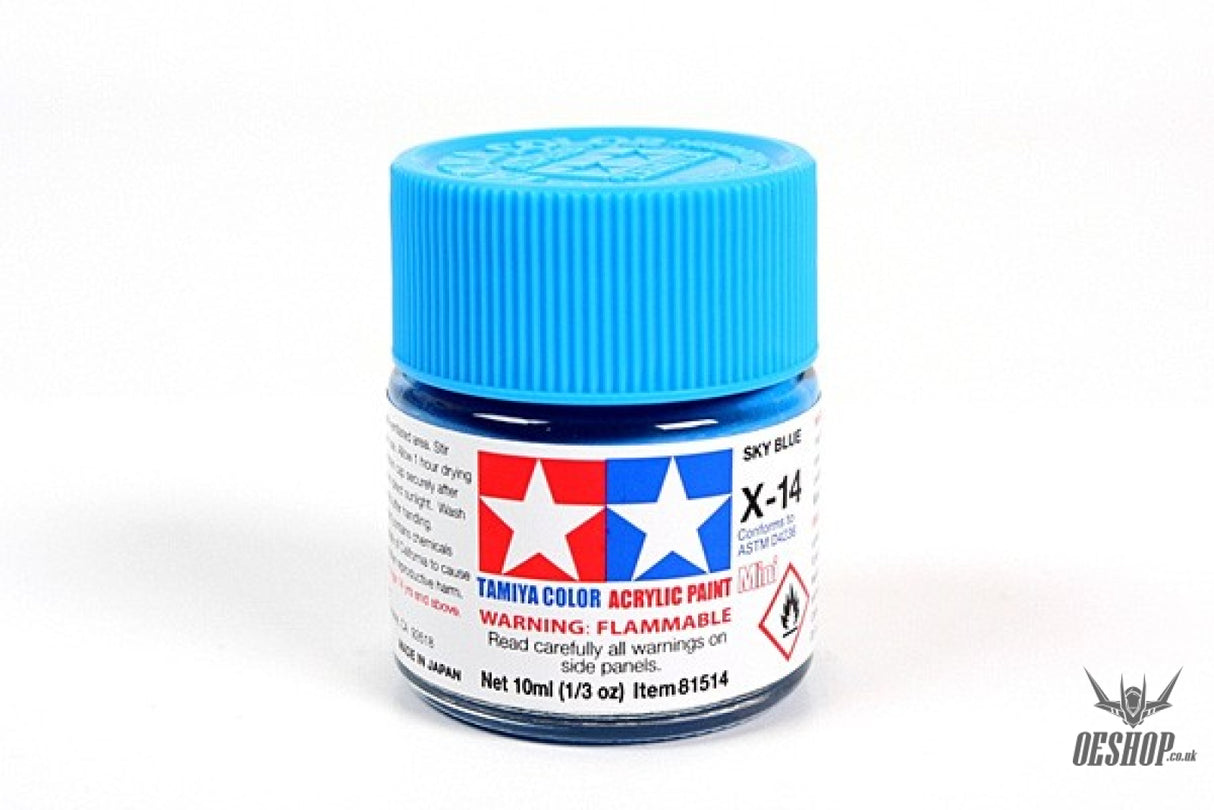 TAMIYA 81514 ACRYLIC MINI X-14 SKY BLUE 10ml Tamiya 1.85 OEShop