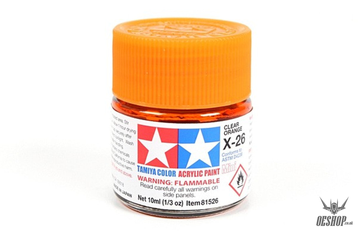 TAMIYA 81526 ACRYLIC MINI X-26 CLEAR ORANGE 10ml Tamiya 1.85 OEShop