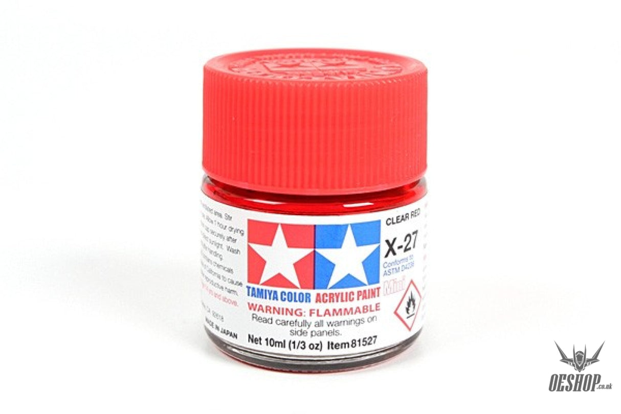 TAMIYA 81527 ACRYLIC MINI X-27 CLEAR RED 10ml Tamiya 1.85 OEShop