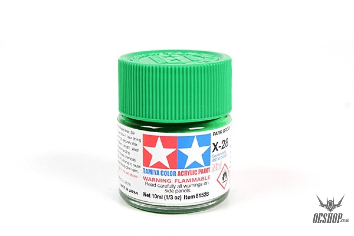 TAMIYA 81528 ACRYLIC MINI X-28 PARK GREEN 10ml Tamiya 1.85 OEShop