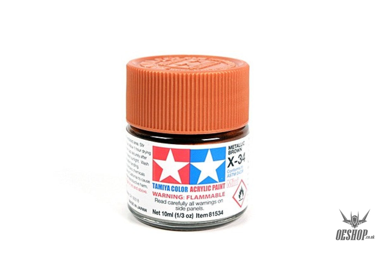 TAMIYA 81534 ACRYLIC MINI X-34 METAL BROWN 10ml Tamiya 2.25 OEShop