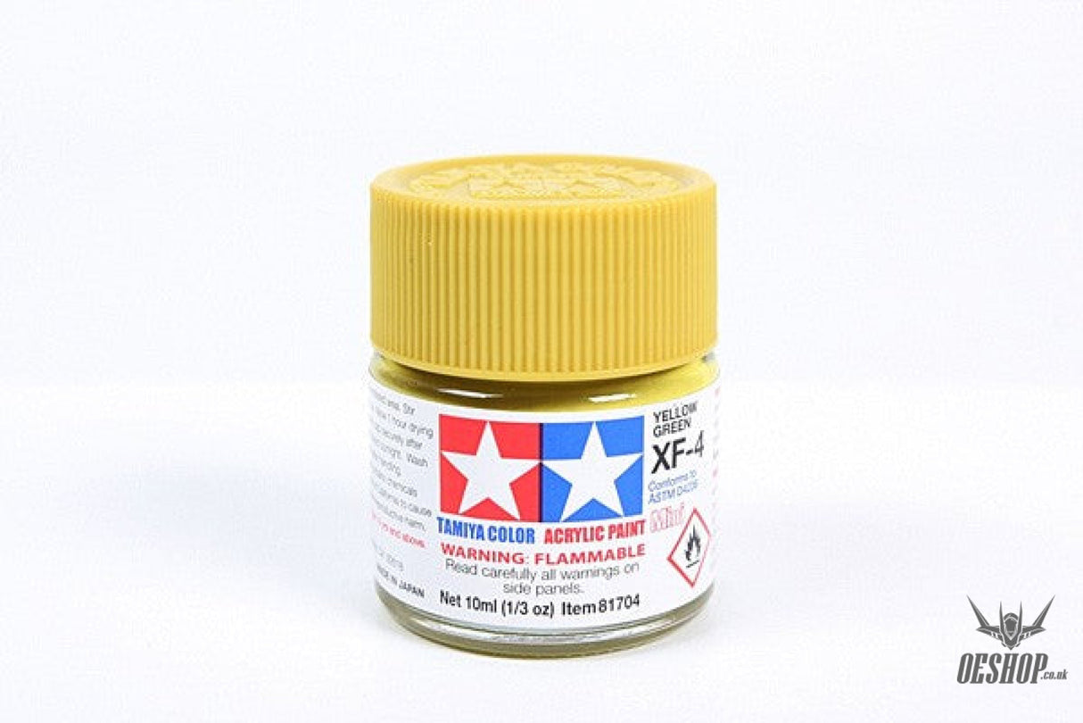TAMIYA 81704 ACRYLIC MINI XF-4 YELLOW GREEN 10ml Tamiya 1.85 OEShop