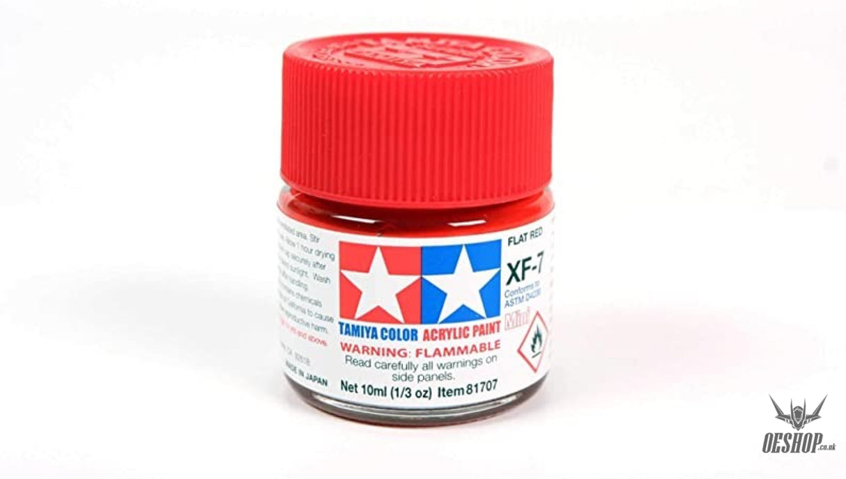 TAMIYA 81707 ACRYLIC MINI XF-7 FLAT RED 10ml Tamiya 1.85 OEShop