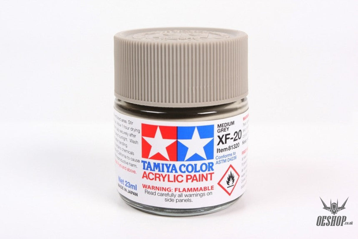 TAMIYA 81720 ACRYLIC MINI XF-20 MEDIUM GREY 10ml Tamiya 1.85 OEShop