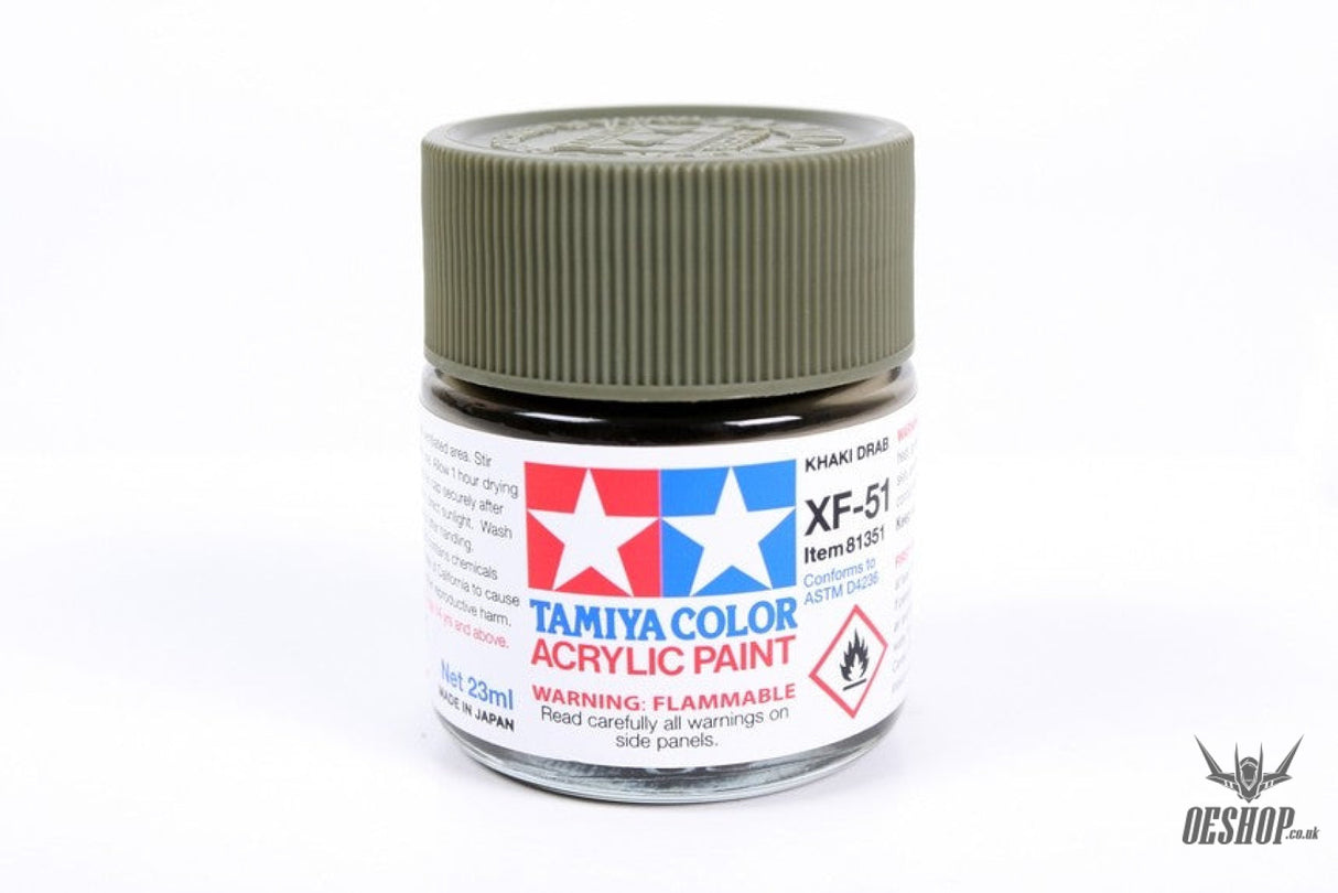 TAMIYA 81751 ACRYLIC MINI XF-51 KHAKI DRAB 10ml Tamiya 1.85 OEShop