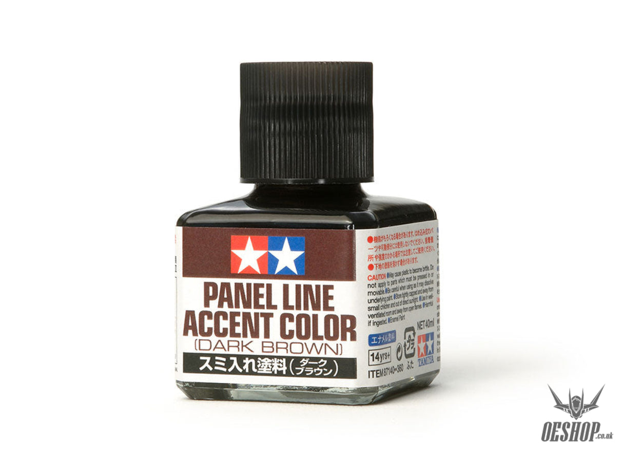 TAMIYA 87140 Panel Line Accent Color (Dark Brown) - 40ml Painting Consumables