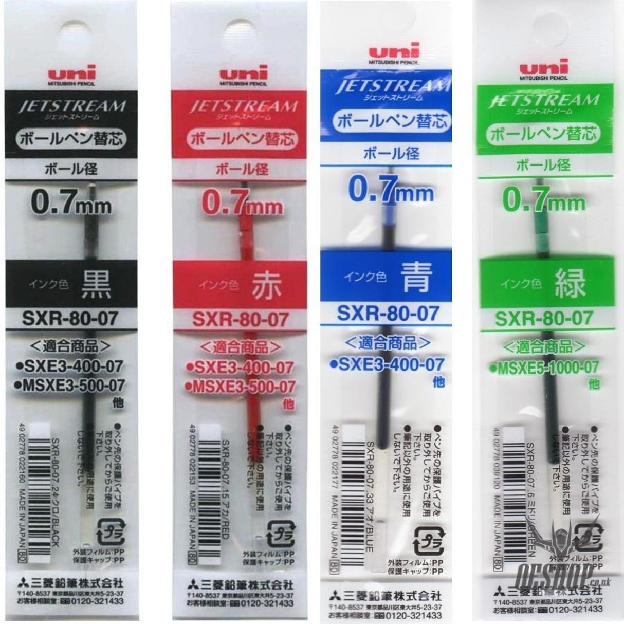 Uni Jetstream Ballpoint Pen Refill 0.7mm SXR-80-07 Black Red Blue Green Uni MITSUBISHI PENCIL 1.29 OEShop