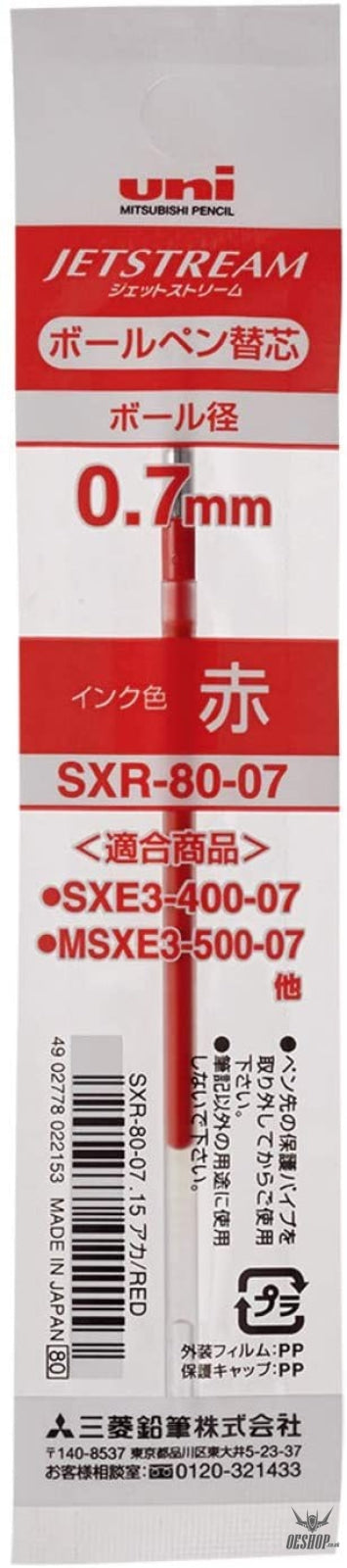 Uni Jetstream Ballpoint Pen Refill 0.7mm SXR-80-07 Black Red Blue Green Uni MITSUBISHI PENCIL 1.29 OEShop