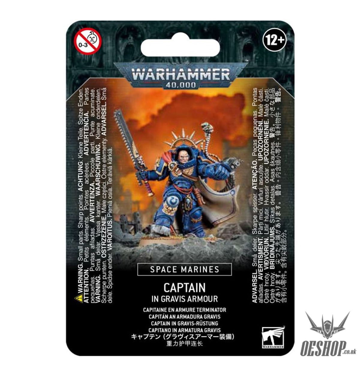 Warhammer 40,000 Space Marines: Captain in Gravis Armour 48-70 Tabletop Wargame