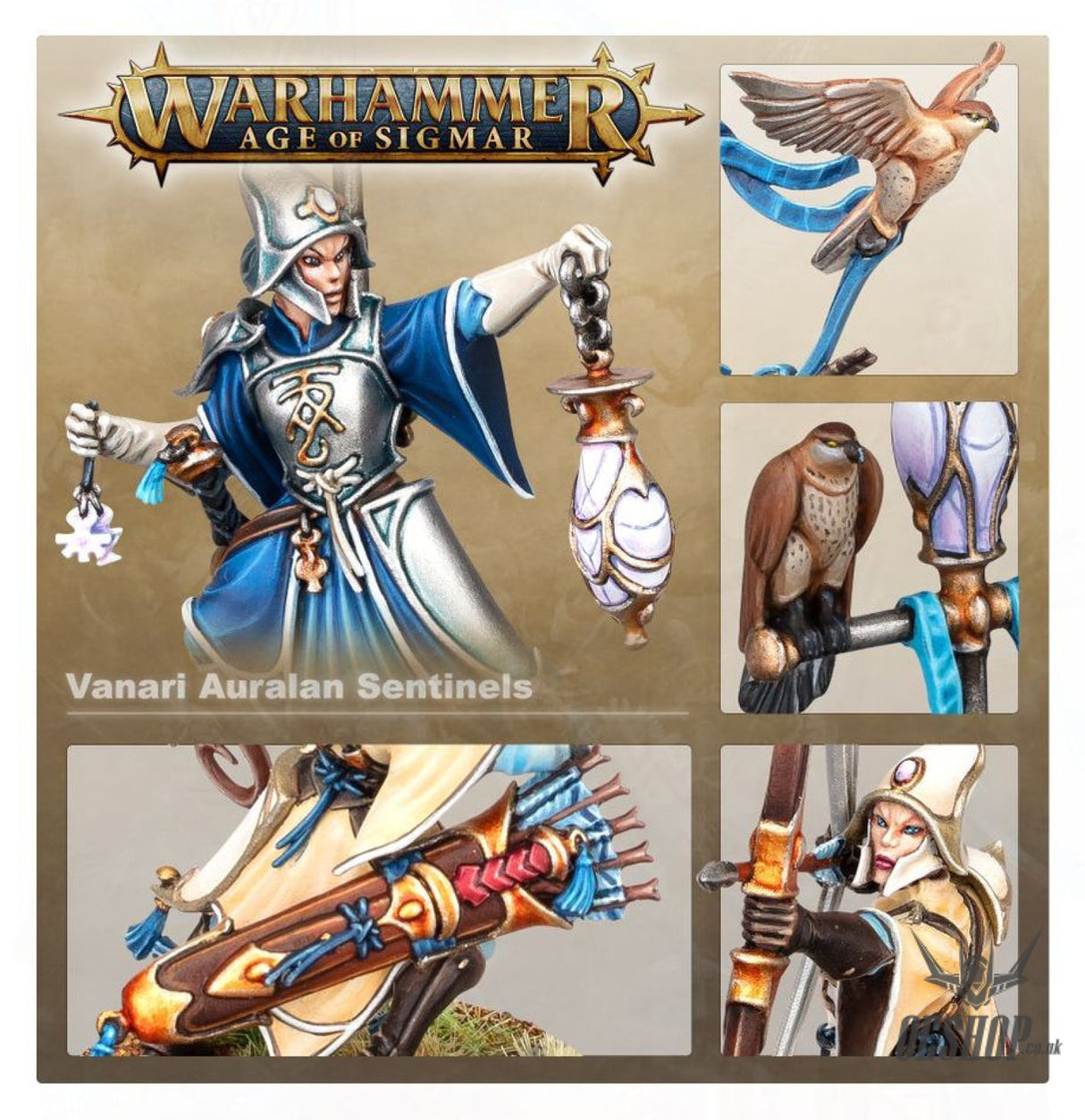 Warhammer Age Of Sigmar Lumineth Realm Lords: Vanari Auralan Sentinels 87-58 Tabletop Wargame