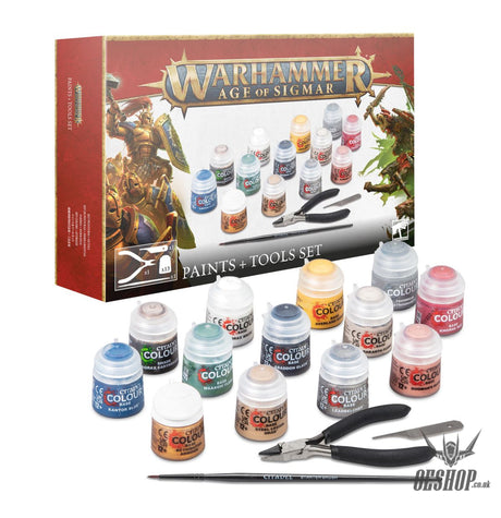Warhammer Age of Sigmar Paint Set: Paint set + Tools 80-17 Painting Consumables