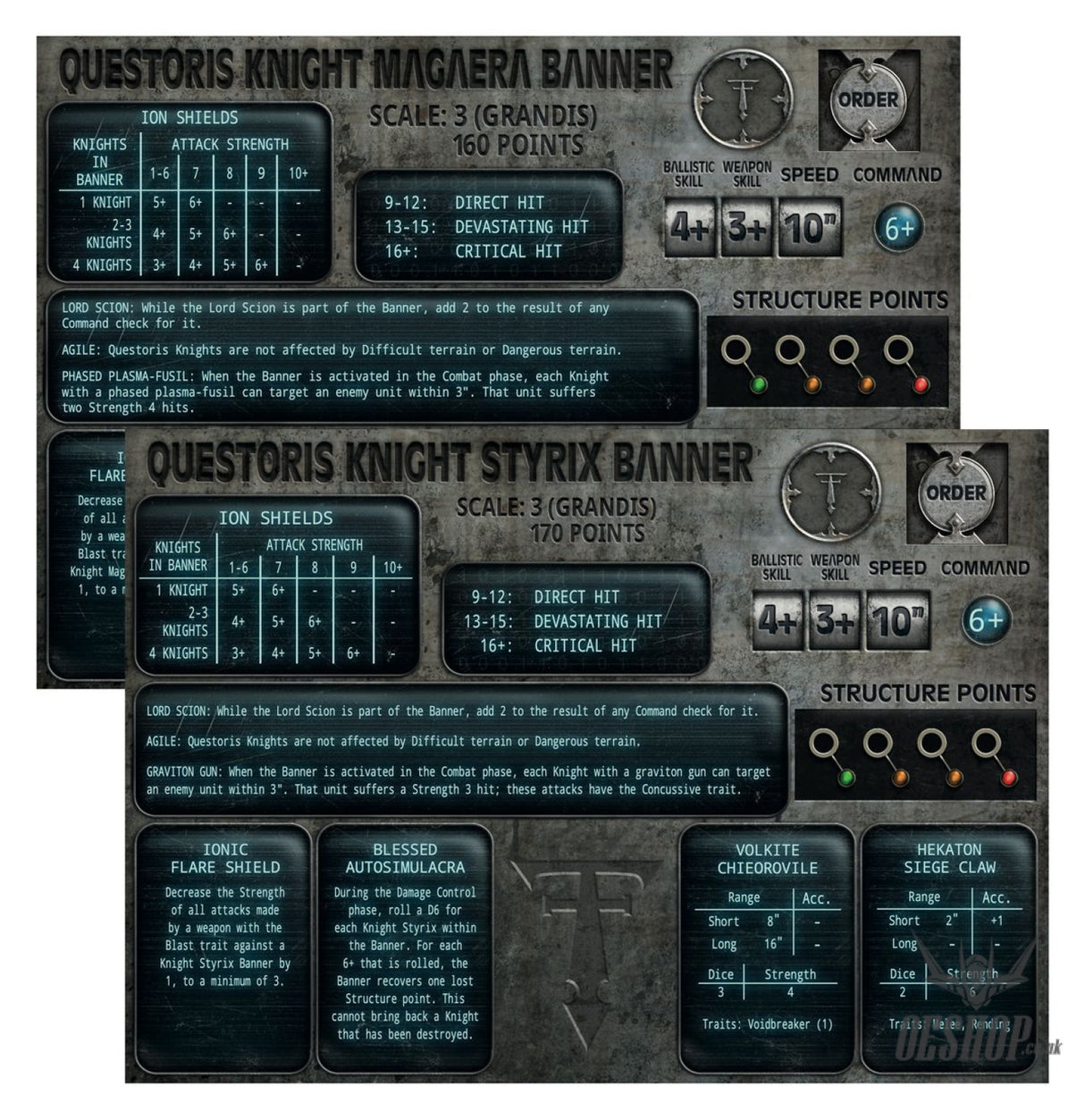 Warhammer The Horus Heresy Legions Imperialis: Mechanicum Questoris Knights Magaera and Styrix 03-88 Tabletop Wargame