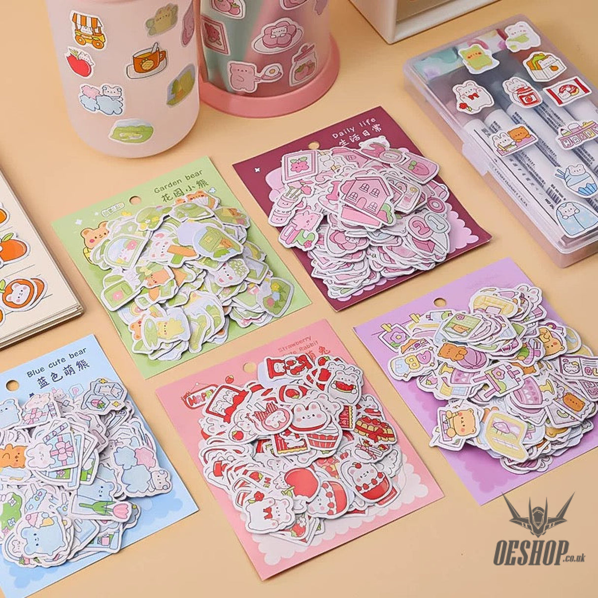 Yzyuezhen Cute Bear & Bunny Stickers (200 pieces) Sticker