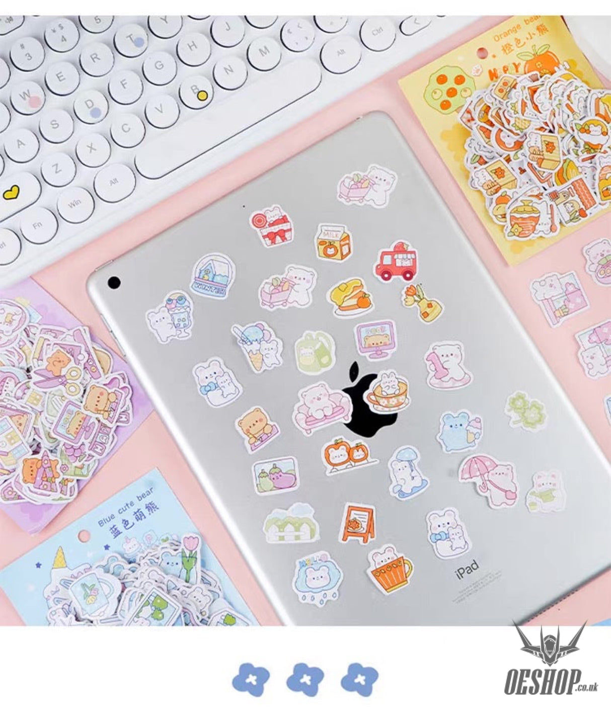 Yzyuezhen Cute Bear & Bunny Stickers (200 pieces) Sticker