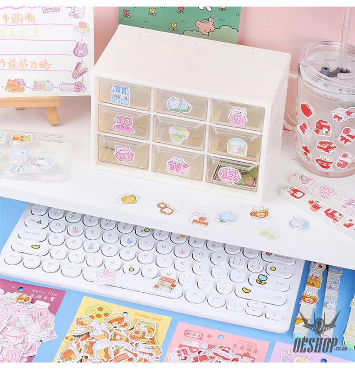 Yzyuezhen Cute Bear & Bunny Stickers (200 pieces) Sticker