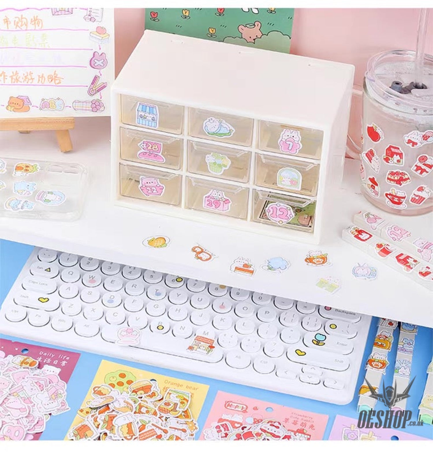 Yzyuezhen Cute Bear & Bunny Stickers (200 pieces) Sticker