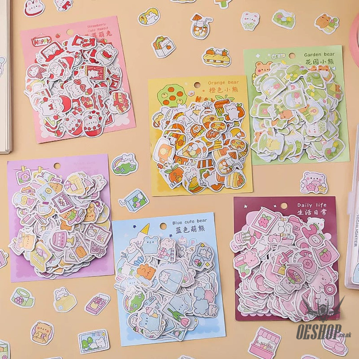 Yzyuezhen Cute Bear & Bunny Stickers (200 pieces) Sticker