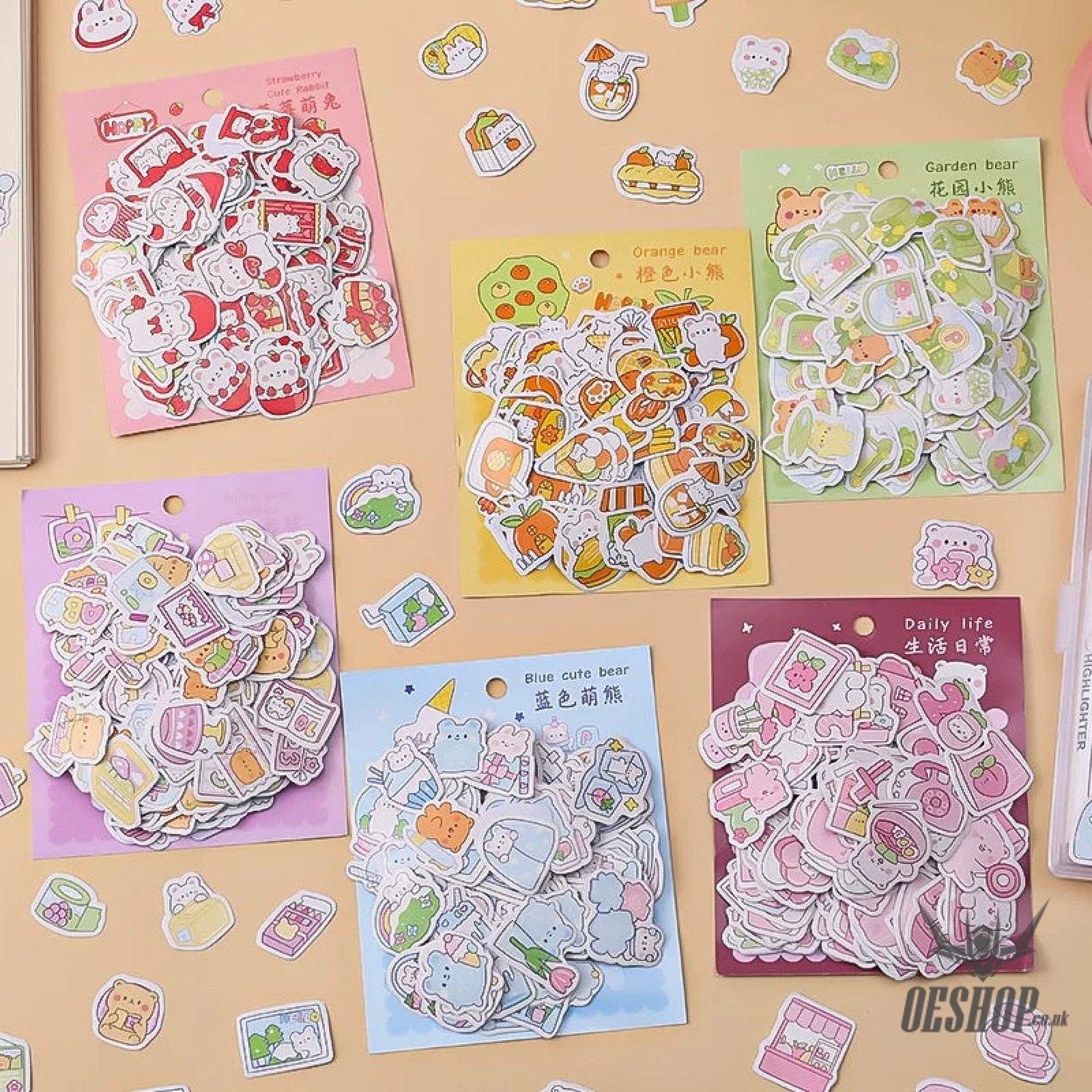 Yzyuezhen Cute Bear & Bunny Stickers (200 pieces) Sticker