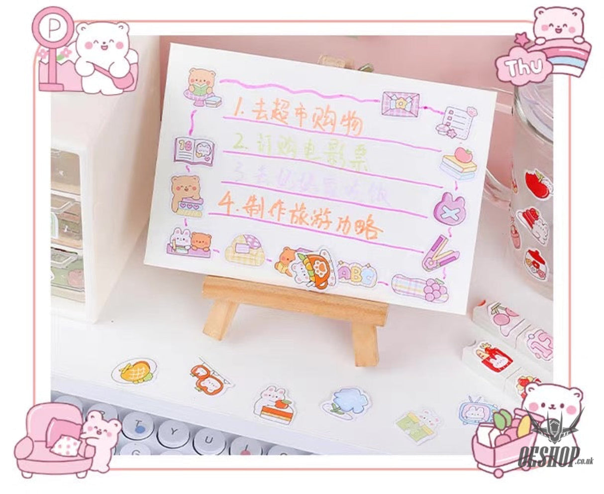 Yzyuezhen Cute Bear & Bunny Stickers (200 pieces) Sticker