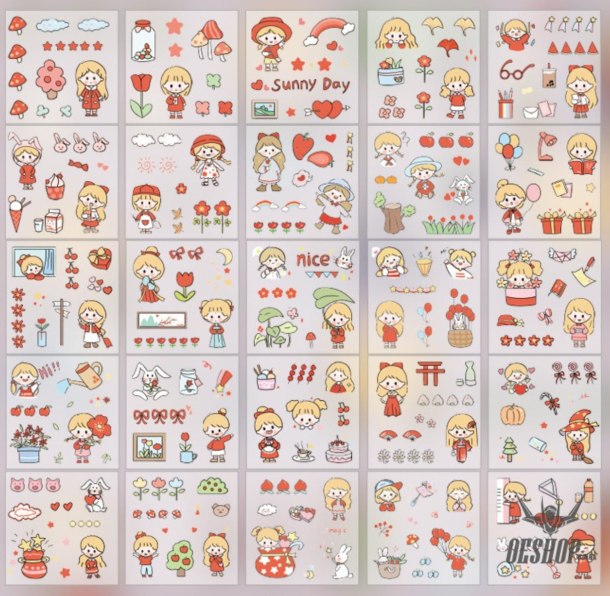 Zi Yi PET Sticker Gift Box 100 sheets Waterproof no repeated OEShop 8.99 OEShop