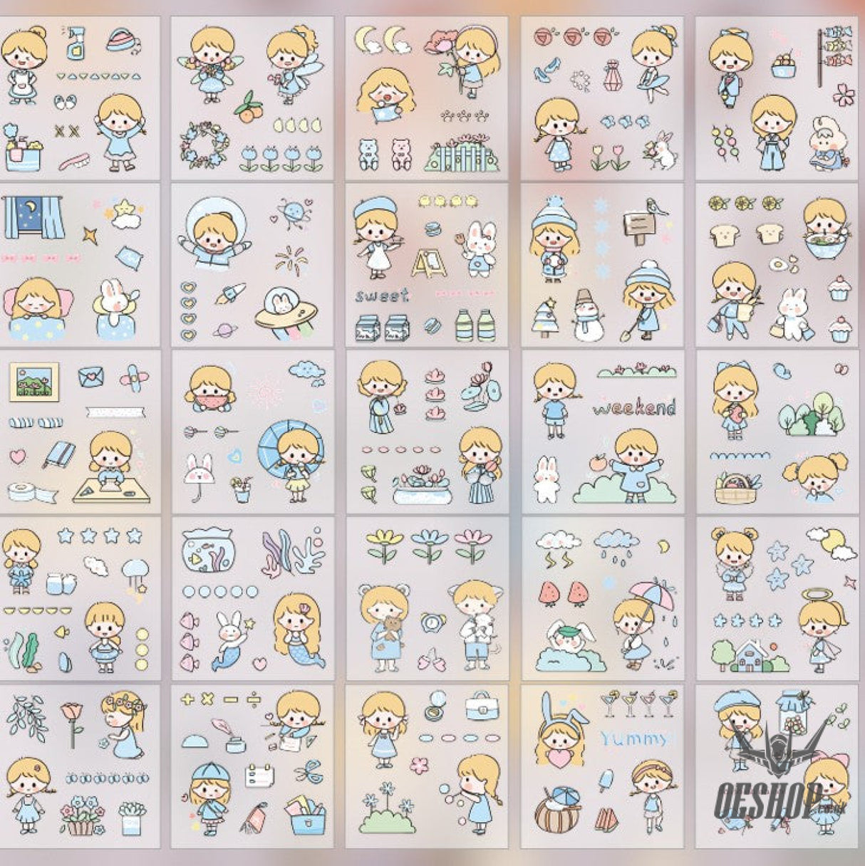 Zi Yi PET Sticker Gift Box 100 sheets Waterproof no repeated OEShop 8.99 OEShop