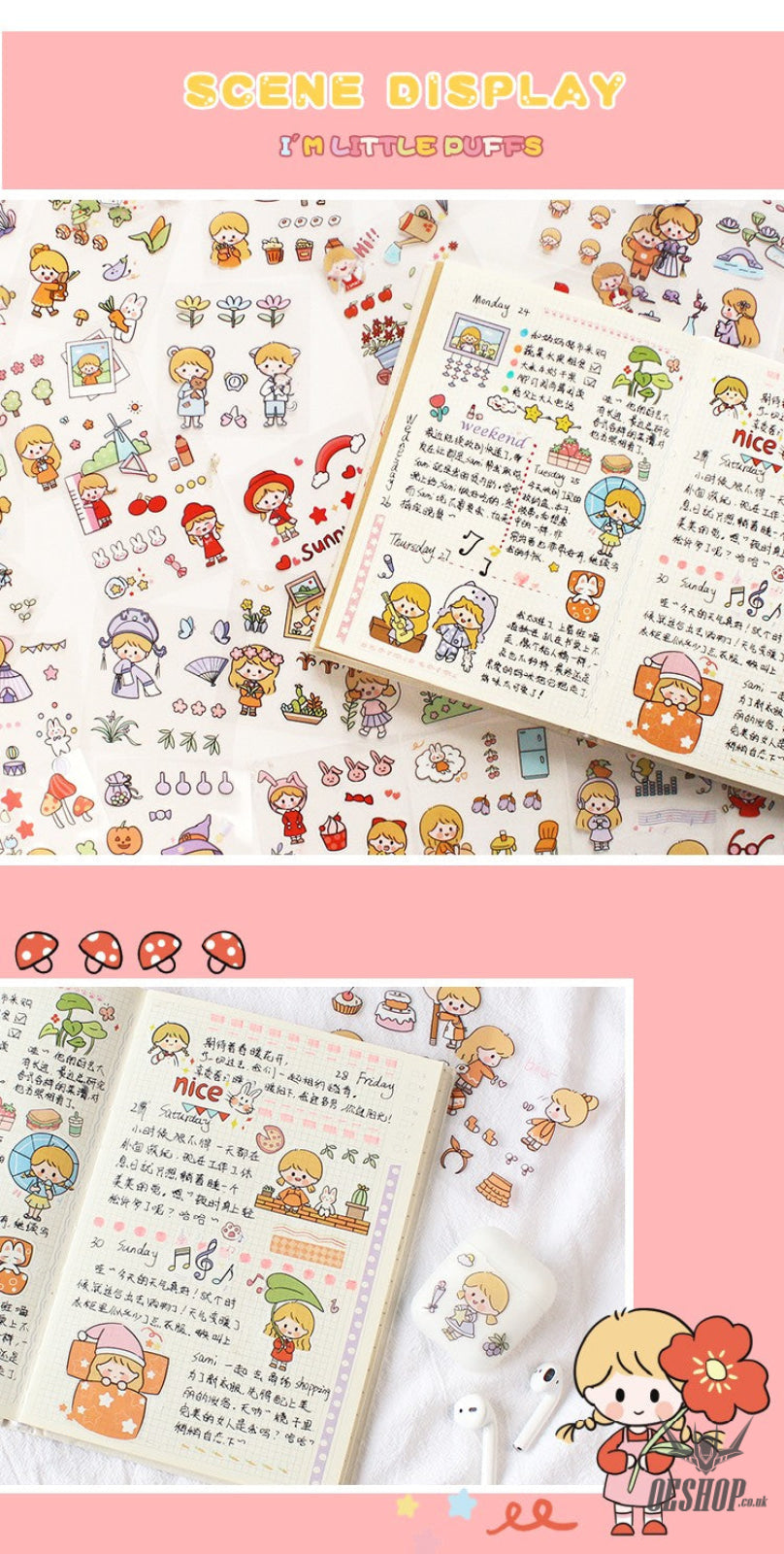 Zi Yi PET Sticker Gift Box 100 sheets Waterproof no repeated OEShop 8.99 OEShop
