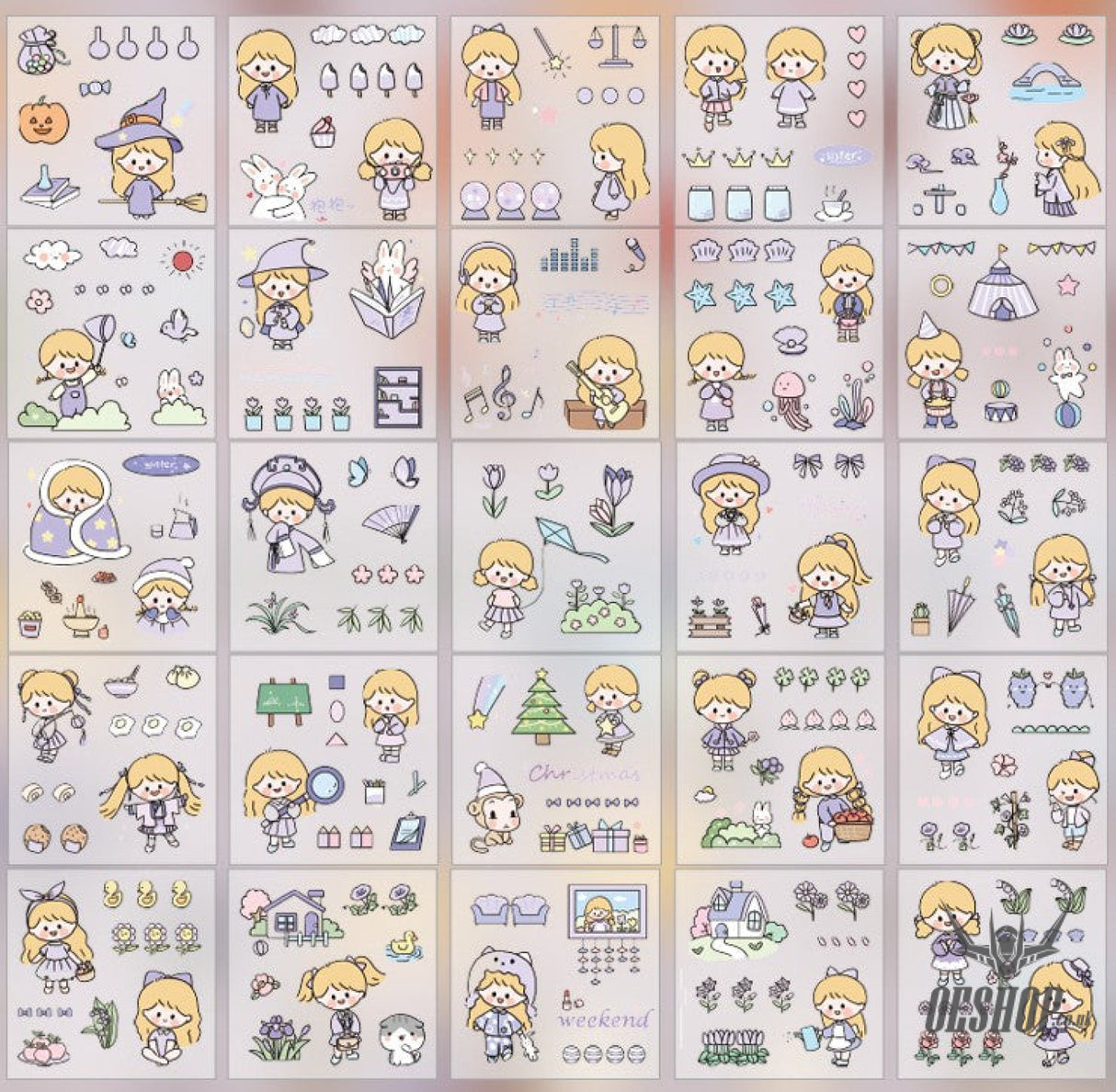 Zi Yi PET Sticker Gift Box 100 sheets Waterproof no repeated OEShop 8.99 OEShop