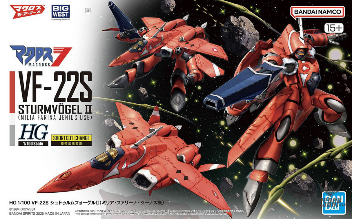 1/100 HG VF-22S Sturmvogel II (Milia Fallyna Jenius Use) Scale Model Kits