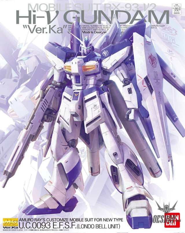 1/100 MG Hi-Nu RX-93 Gundam Ver.Ka Scale Model Kits